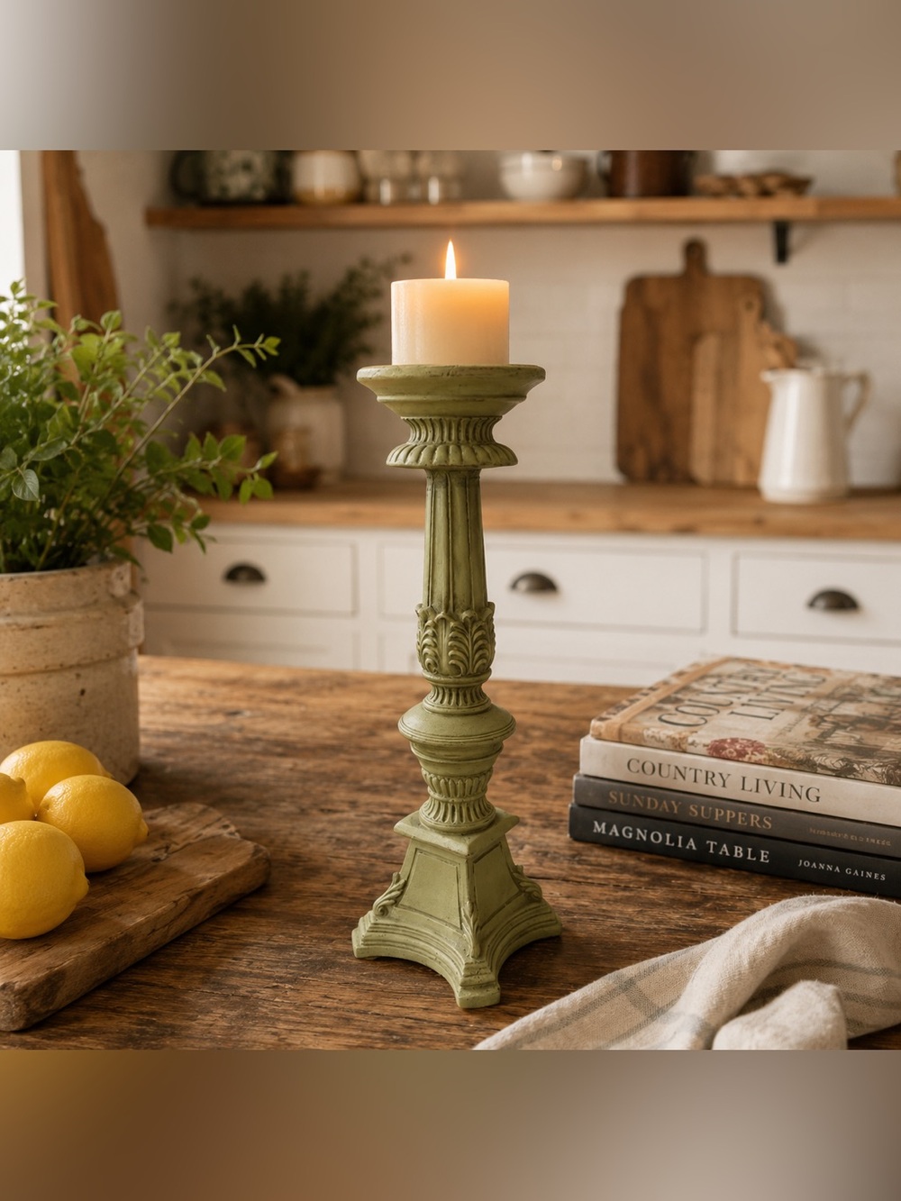 Elegant Green Candle Holder